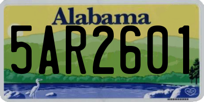 AL license plate 5AR2601