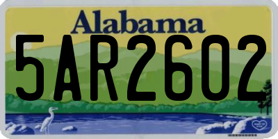 AL license plate 5AR2602