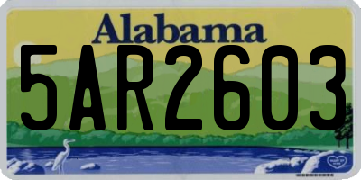 AL license plate 5AR2603