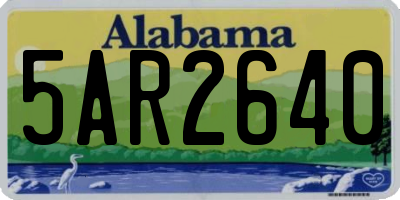 AL license plate 5AR2640