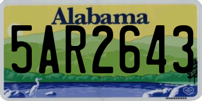 AL license plate 5AR2643