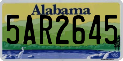 AL license plate 5AR2645