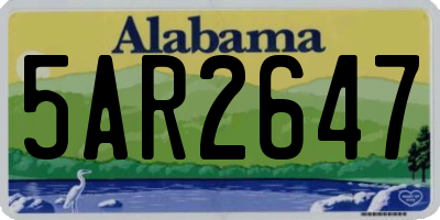AL license plate 5AR2647