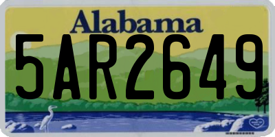 AL license plate 5AR2649