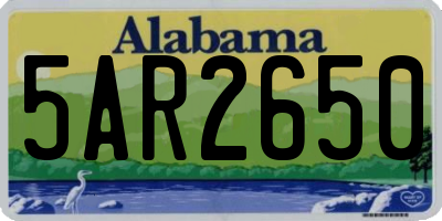 AL license plate 5AR2650