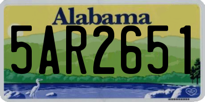 AL license plate 5AR2651