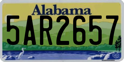 AL license plate 5AR2657