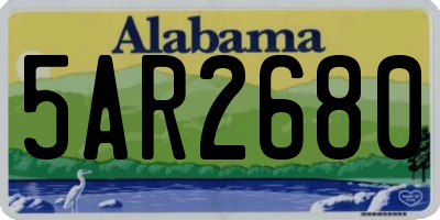 AL license plate 5AR2680