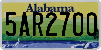 AL license plate 5AR2700