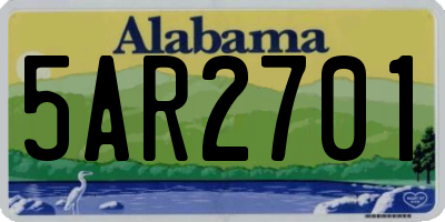 AL license plate 5AR2701