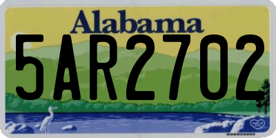 AL license plate 5AR2702