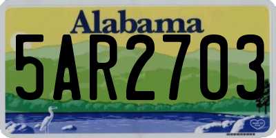 AL license plate 5AR2703