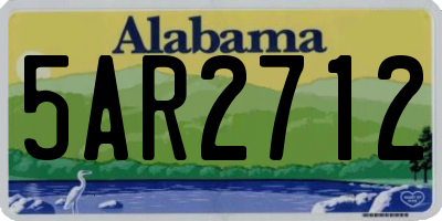 AL license plate 5AR2712