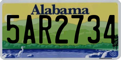 AL license plate 5AR2734