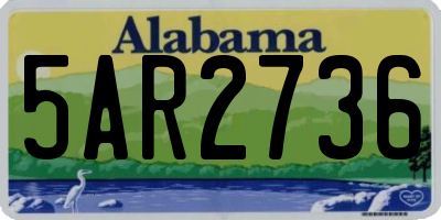 AL license plate 5AR2736