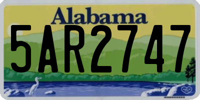AL license plate 5AR2747
