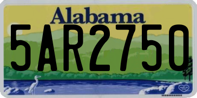 AL license plate 5AR2750
