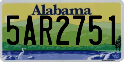 AL license plate 5AR2751