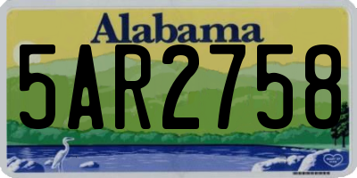 AL license plate 5AR2758