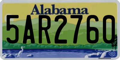 AL license plate 5AR2760