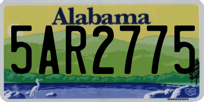 AL license plate 5AR2775