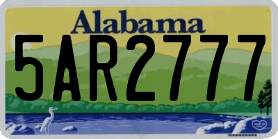 AL license plate 5AR2777