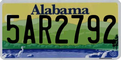 AL license plate 5AR2792