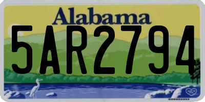 AL license plate 5AR2794