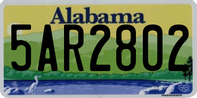 AL license plate 5AR2802
