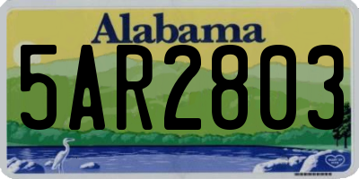 AL license plate 5AR2803