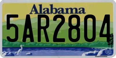 AL license plate 5AR2804