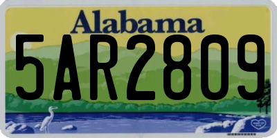 AL license plate 5AR2809