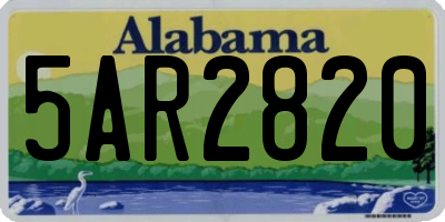 AL license plate 5AR2820