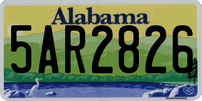 AL license plate 5AR2826