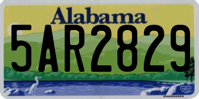 AL license plate 5AR2829