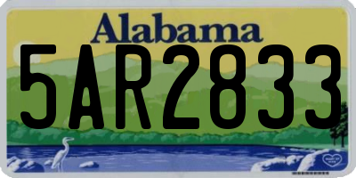 AL license plate 5AR2833