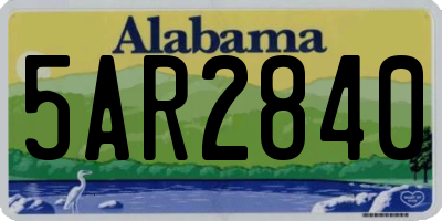 AL license plate 5AR2840