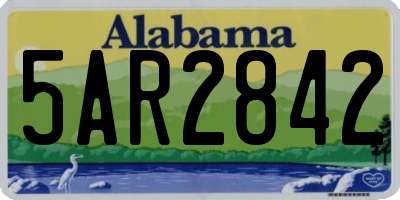 AL license plate 5AR2842