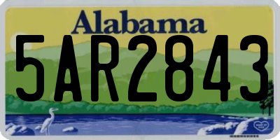 AL license plate 5AR2843