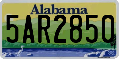 AL license plate 5AR2850