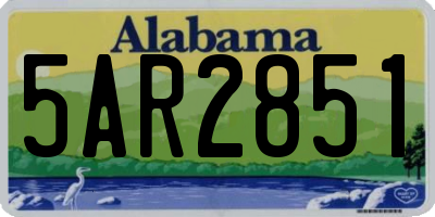 AL license plate 5AR2851