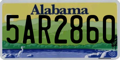 AL license plate 5AR2860