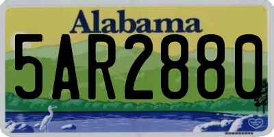 AL license plate 5AR2880