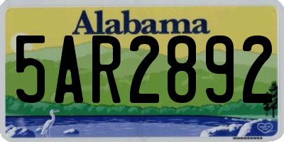 AL license plate 5AR2892