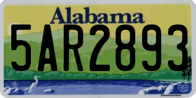 AL license plate 5AR2893