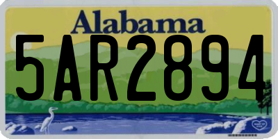 AL license plate 5AR2894