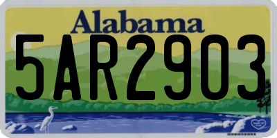 AL license plate 5AR2903