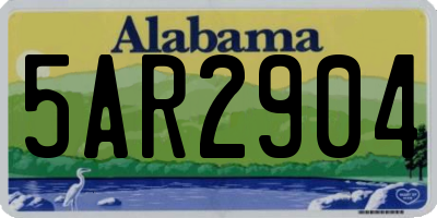 AL license plate 5AR2904