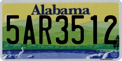 AL license plate 5AR3512