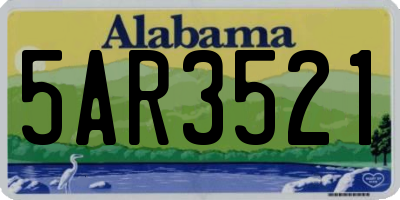 AL license plate 5AR3521